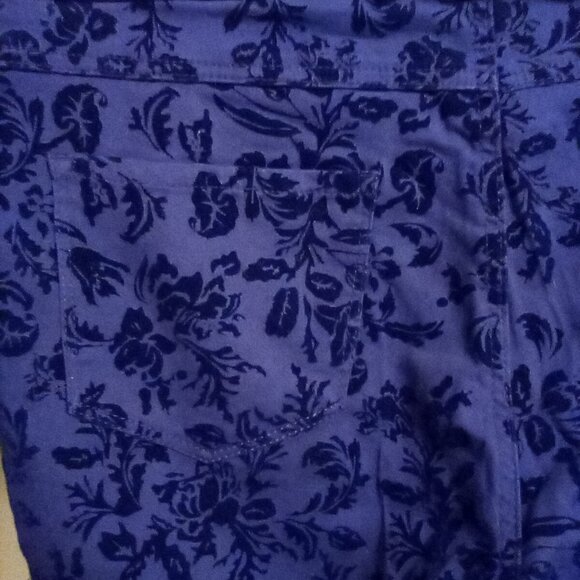 Flocked Straight Leg Jeans by Denim 24/7-sz 18W-Purple w/black flocking - Picture 10 of 10